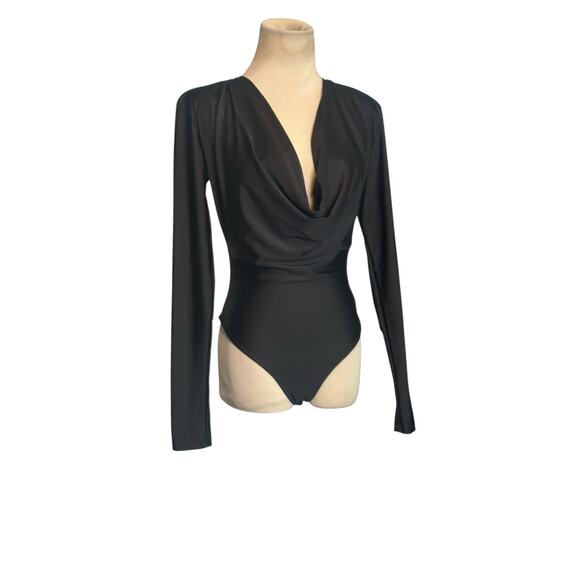 And Now This black long sleeves cowl neck bodysuit size XS - Picture 11 of 14